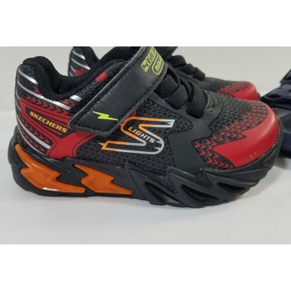 Skechers Kids Flex-Glow Bolt Light-Up Sneakers & Cat & Jack Navy Sandals Size 7 - Picture 2 of 12